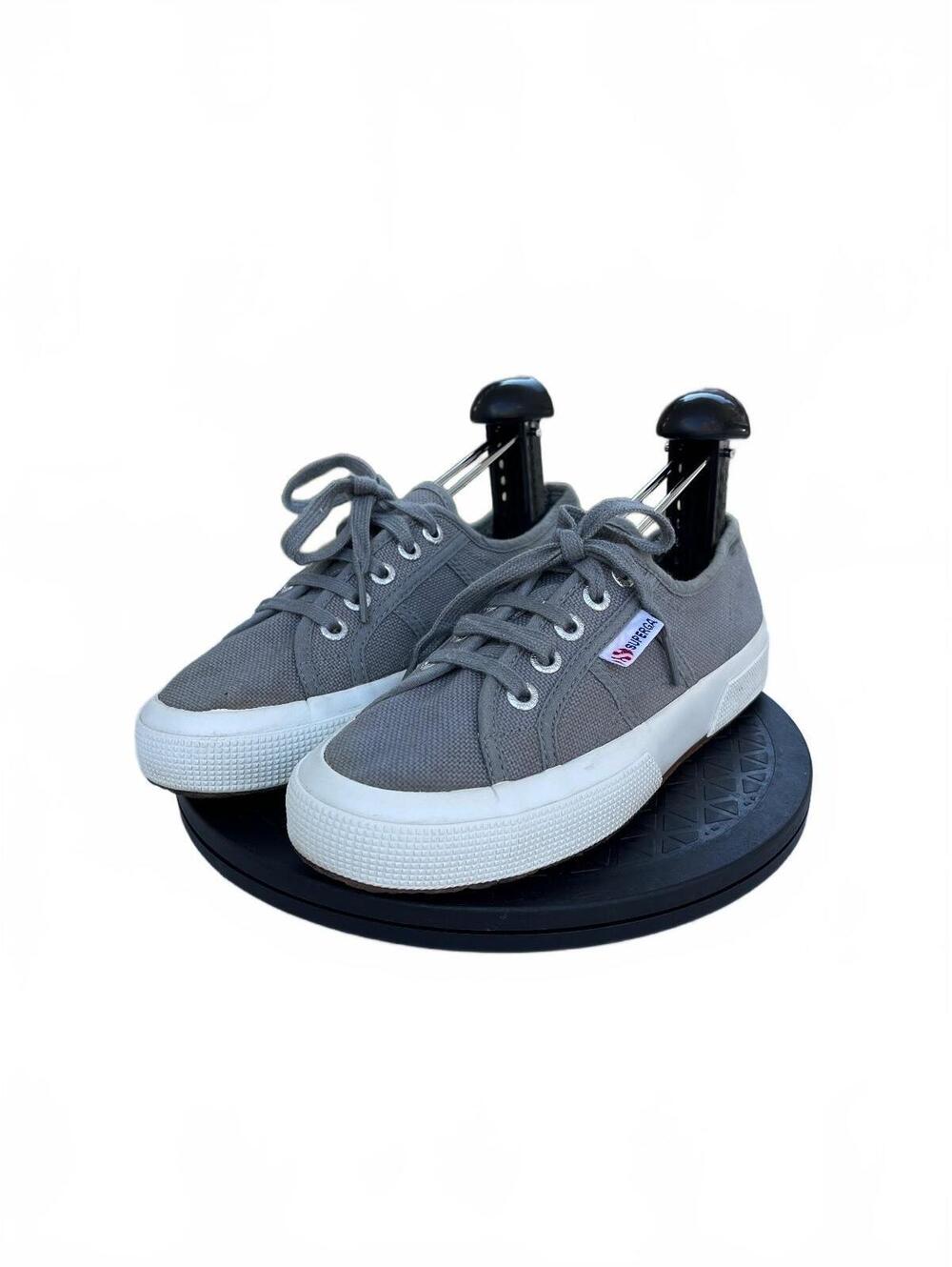 Womens Superga 2750 Cotu Classic Grey Canvas Sneakers Size 7